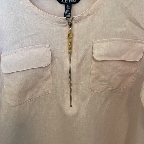 Ellen Tracy linen blouse. Pink. Size L. - Picture 2 of 3